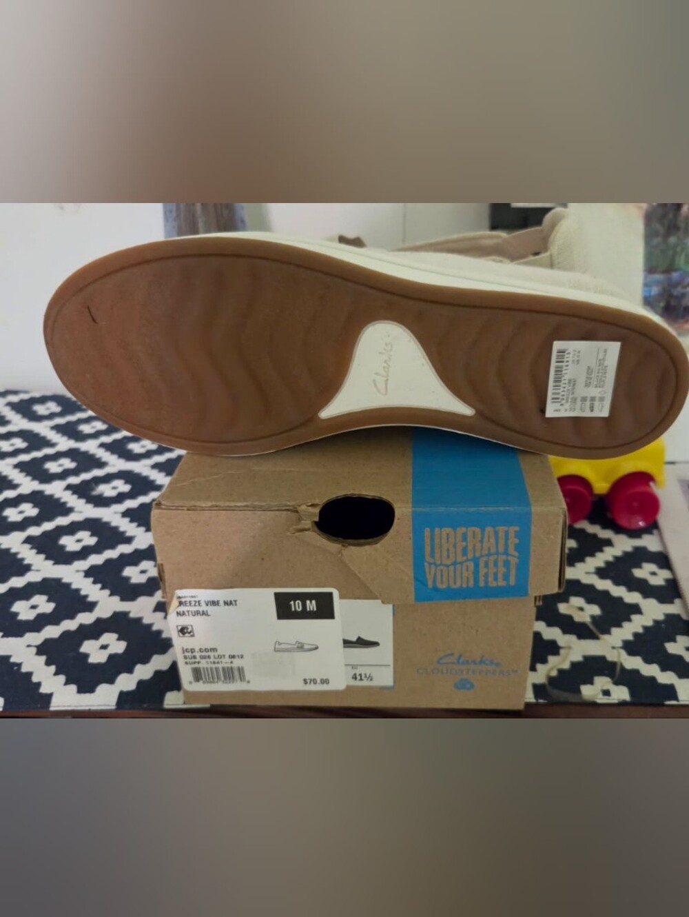 Clarks Natural/Tan Slip-On Sneakers